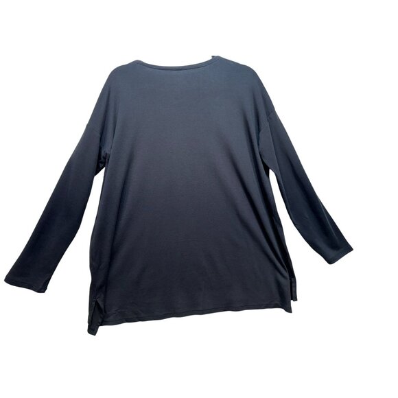 J. Jill Simply Supima Crew-Neck Tunic Black M Petite 100% Supima Cotton - Picture 8 of 9